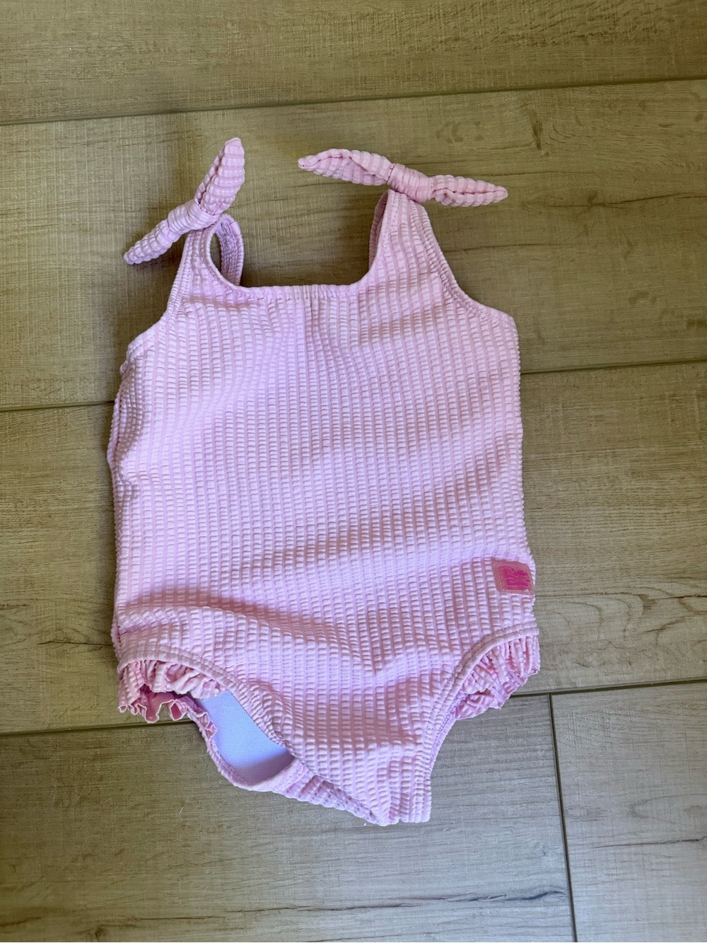 Ruffle Butts Light Pink Textured Toddler One-Piece